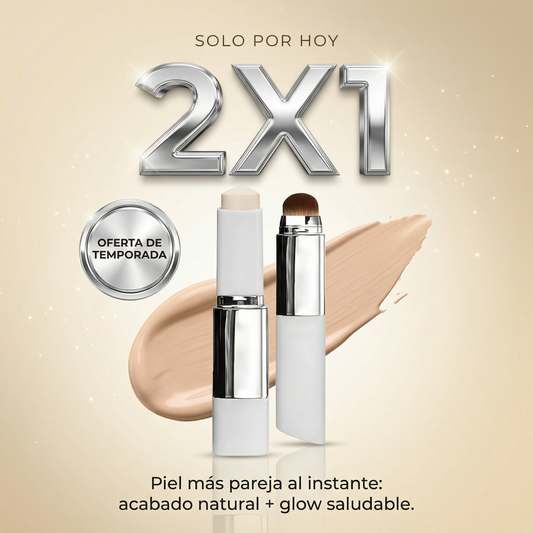 Base Camaleón™ en Stick (Se Adapta a Tu Tono) + Brocha Integrada