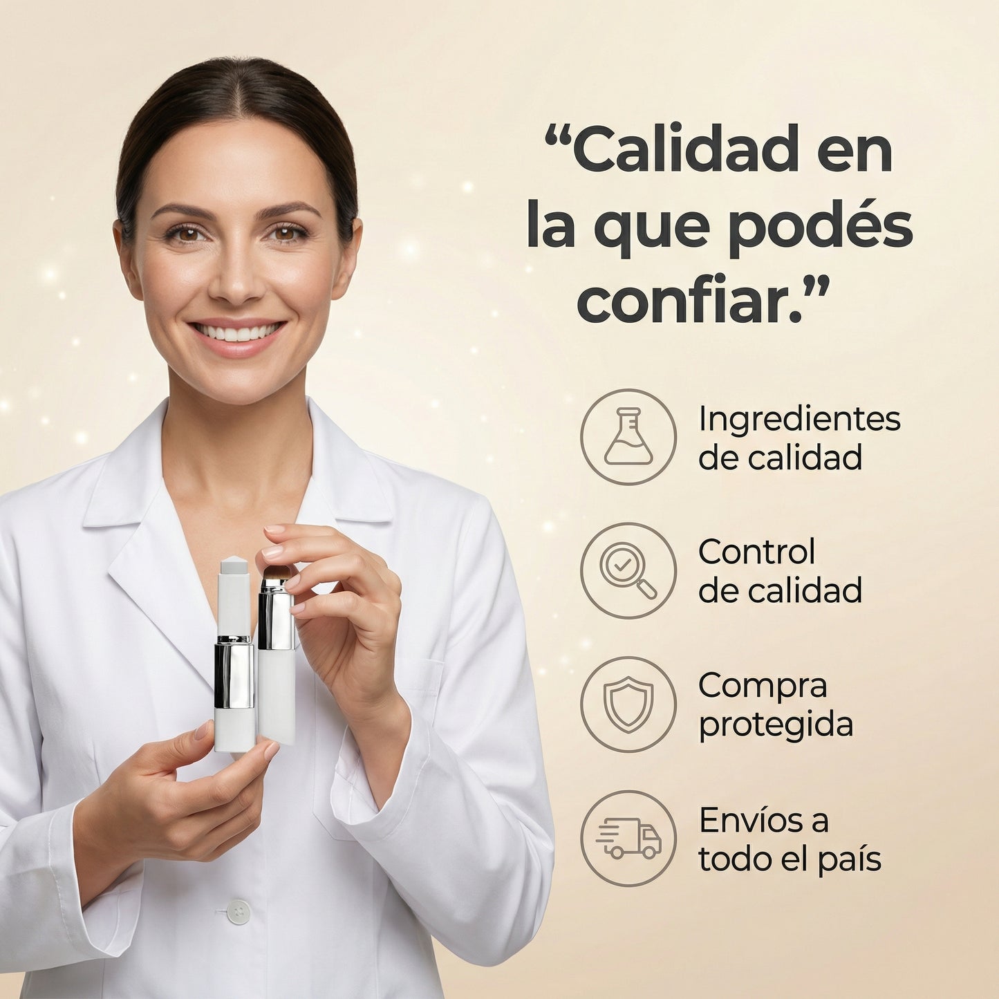 Base Camaleón™ en Stick (Se Adapta a Tu Tono) + Brocha Integrada